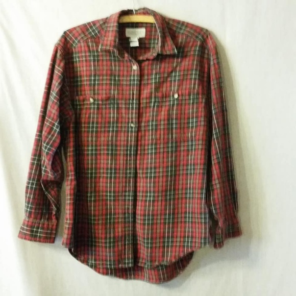 Lands' End Tops - Lands' End Red plaid flannel